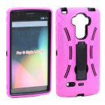 Wholesale LG G Stylo G4 Stylus LS770 Armor Hybrid w/ Stand (Hot Pink)